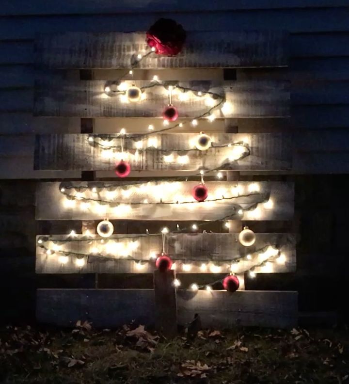 s 3 fantastic step by step ideas what to do with pallets, Step 5 Light it up and have a great holiday