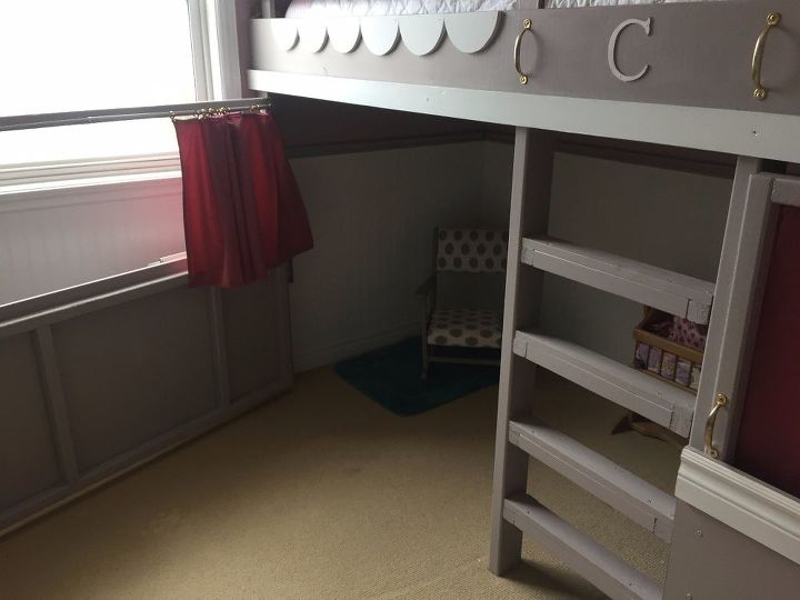 diy loft bed with playhouse reading nook