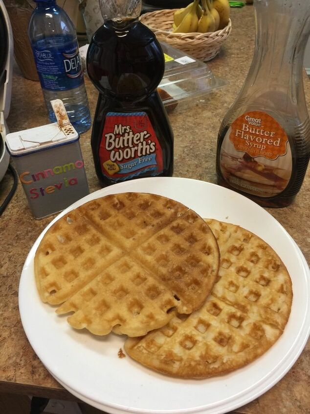 making waffles from a mix, The first two