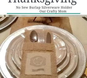 thanksgiving burlap silverware holder