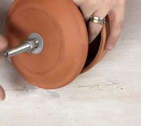 3 ideas to use terracotta pots you definitely haven t seen before, Step 10 Secure the saucer onto the rod