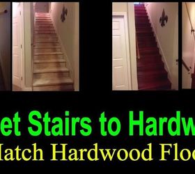 como reemplazar escaleras de alfombra con madera dura, Foto de antes y despu s