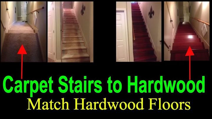 como substituir escadas de carpete por madeira dura, foto antes e depois