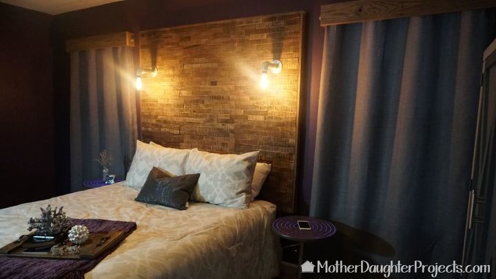 how to make a pallet headboard with wood tile