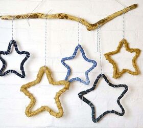 how to make festive denim and burlap star decorations