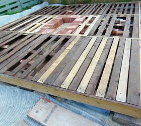 Diy Pallet Deck With Fire Pit Hometalk