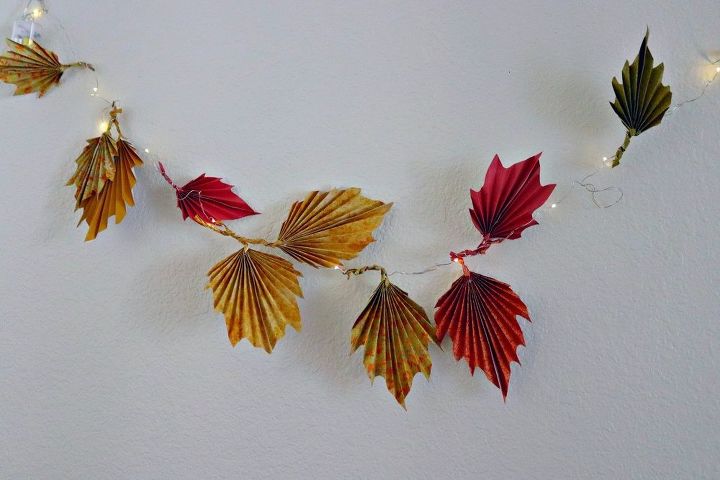 decorao de outono diy abboras de papel e folhas de outono