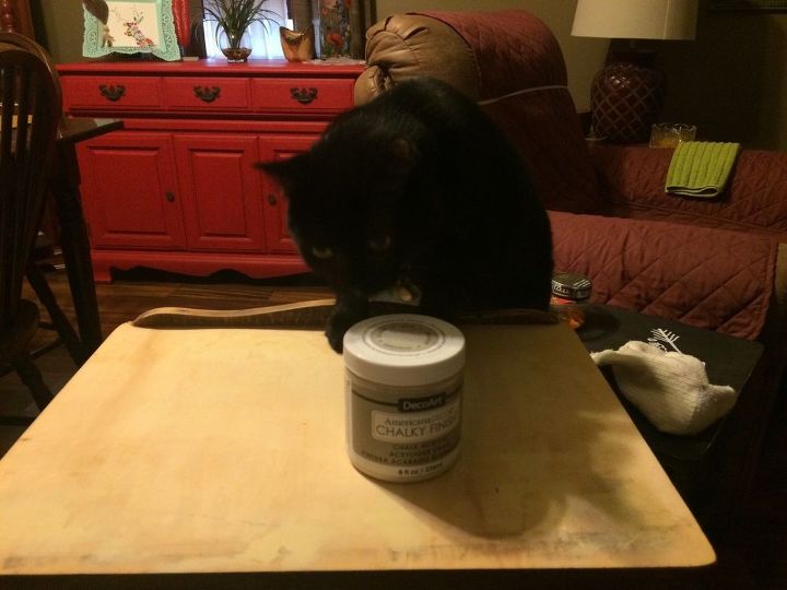 old table with letters from the past, Silvey checking out the paint