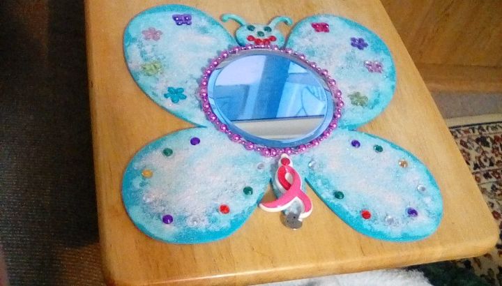 butterfly reflection recycled mirror for recycling week