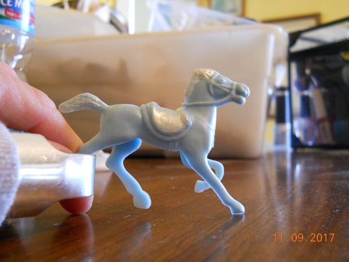 enfeite de cavalo de balano azul