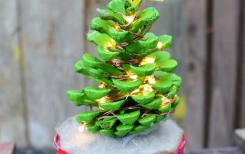 Cute Illuminated Pine Cone Christmas Trees.