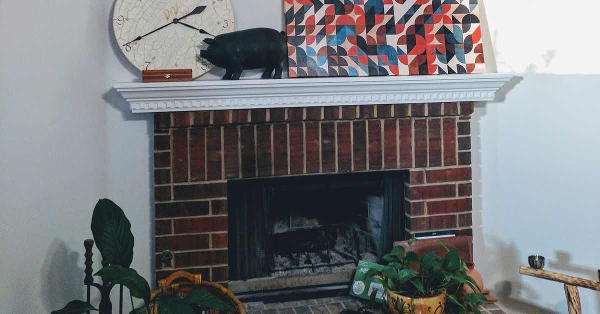 Whitewashed Fireplace