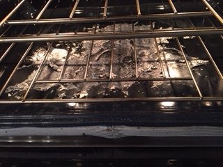 q yikes tin foil on oven bottom completely stuck see photo