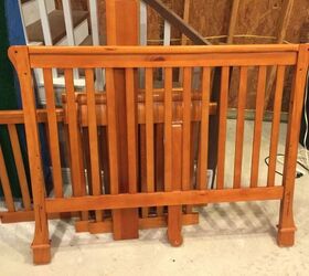 repurposed baby bed to entryway bench, Baby Bed Parts