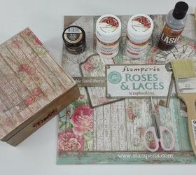 how to decor and diy wooden box with scrapbooking paper