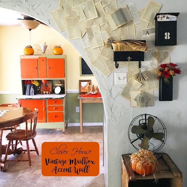 vintage mailbox accent wall