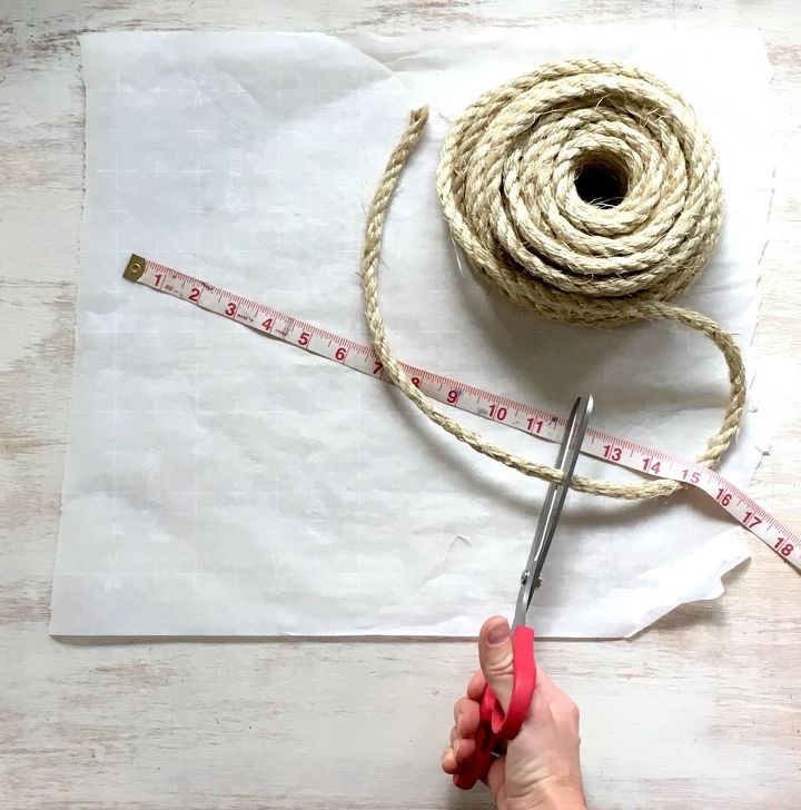 s 3 creative projects of eye catching rugs that no one else has, Step 1 Measure and cut sisal rope