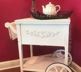 i turned a sewing cabinet into a tea cart what