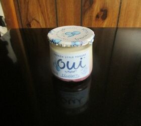 repurposed 5 oz glass oui yogurt jar