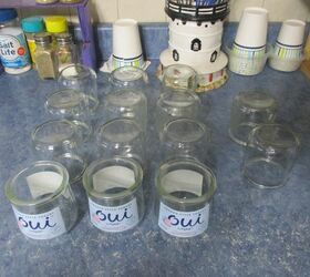 Repurposed 5 Oz Glass ''OUI'' Yogurt Jar