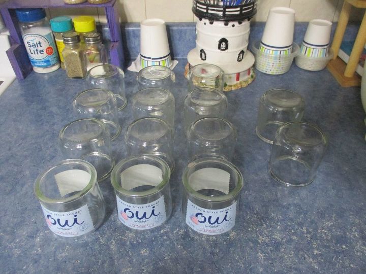 Repurposed 5 Oz Glass ''OUI'' Yogurt Jar