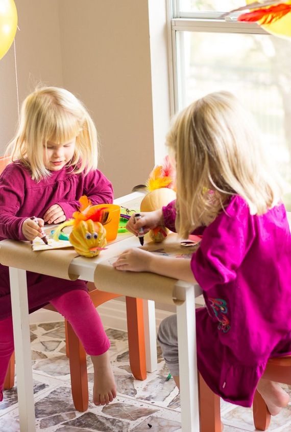 pavos de calabaza perfectos para la mesa infantil de accin de gracias