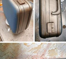 old suitcase becomes a side table