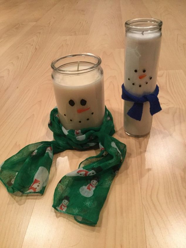 easy homemade snowman candles