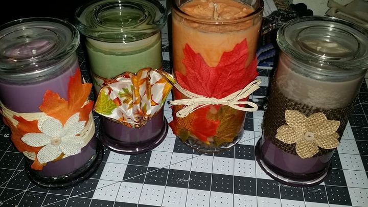 decorating candles in a jar