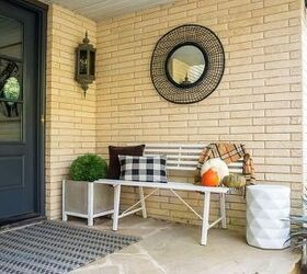 fall front porch decorating on a budget