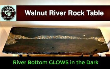  Mesa de pedra Walnut River - Resina epóxi que brilha no escuro