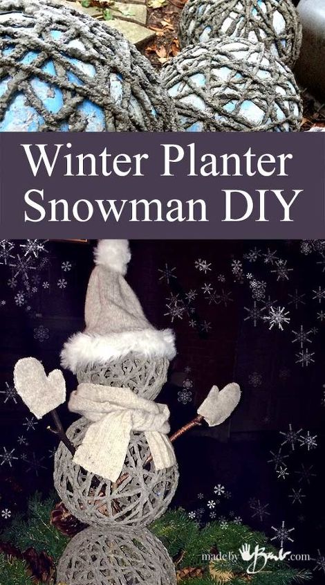 winter planter snowman diy