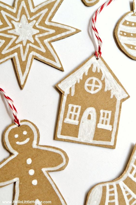 diy cardboard gingerbread ornaments