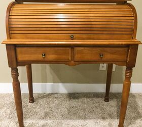 This mom did something SO cool with the inside of this roll top desk...