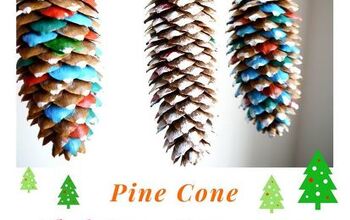 Manualidad de adornos navideños de conos de pino