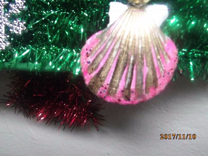 shell santa e anjos shell e decorao de rvore de dollar tree