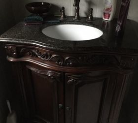 q how to make a bathroom vanity into a dresser