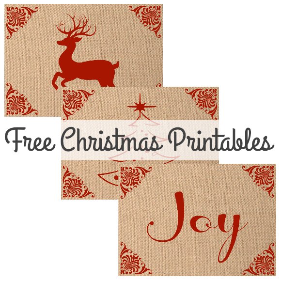 free printable burlap set for christmas