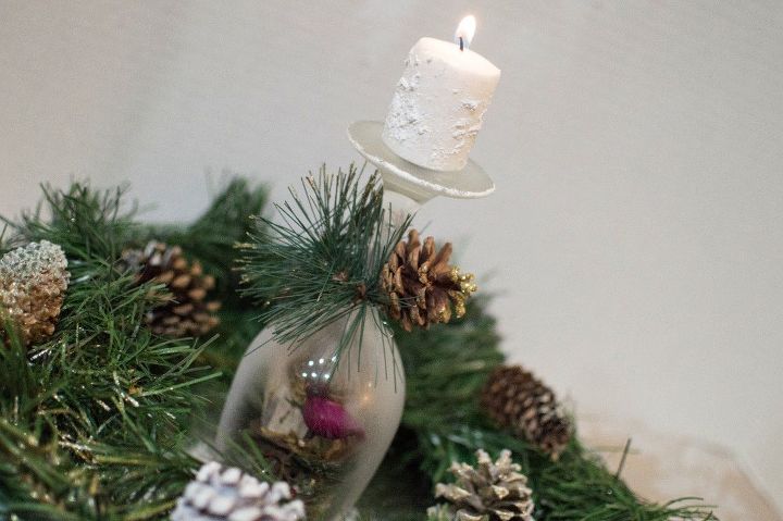 create an easy christmas wine glass candle holder that will impress
