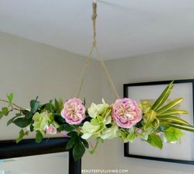 30 mesmerizing ways to decorate with artificial flowers, Hang A Delightful Floral Chandelier