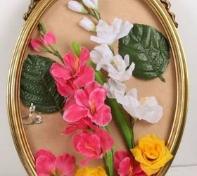 30 mesmerizing ways to decorate with artificial flowers, Incorporate Flowers In A Frame Decor