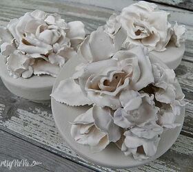 30 mesmerizing ways to decorate with artificial flowers, Plaster Faux Flowers For These Sweet Jar Lids