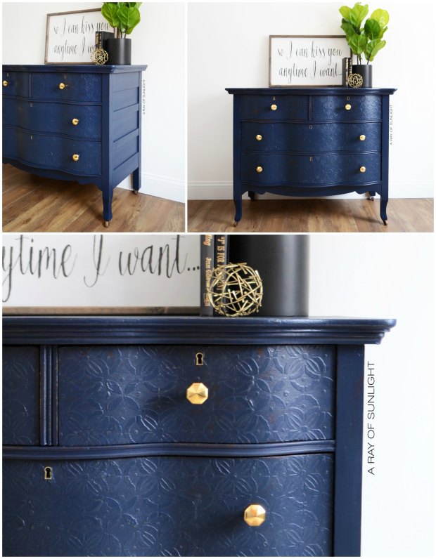 the peacoat dresser with textured drawers