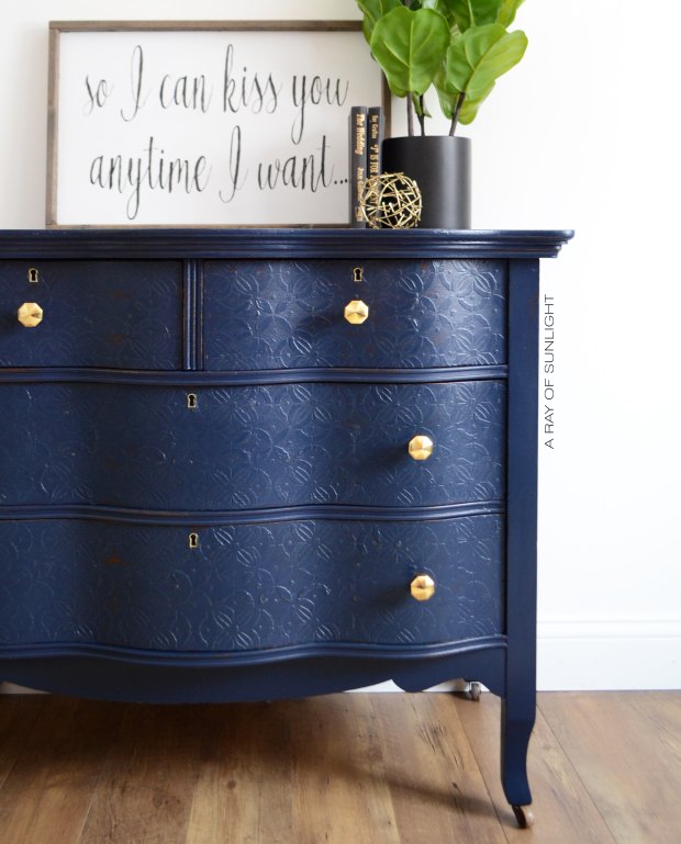 the peacoat dresser with textured drawers