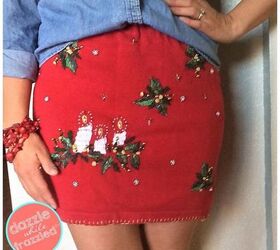 from ugly christmas sweater to ugly skirt