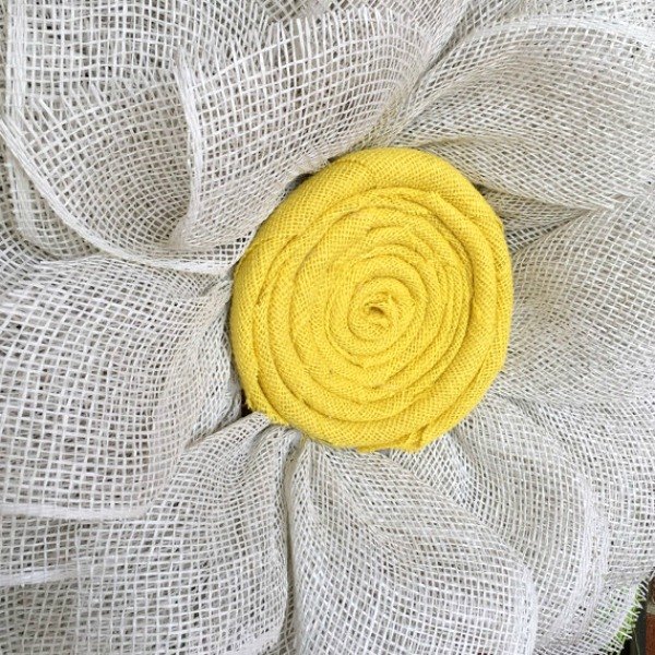 13 enjoyable burlap wreaths that ll make you smile when you see them, Craft An Oversized Daisy Wreath