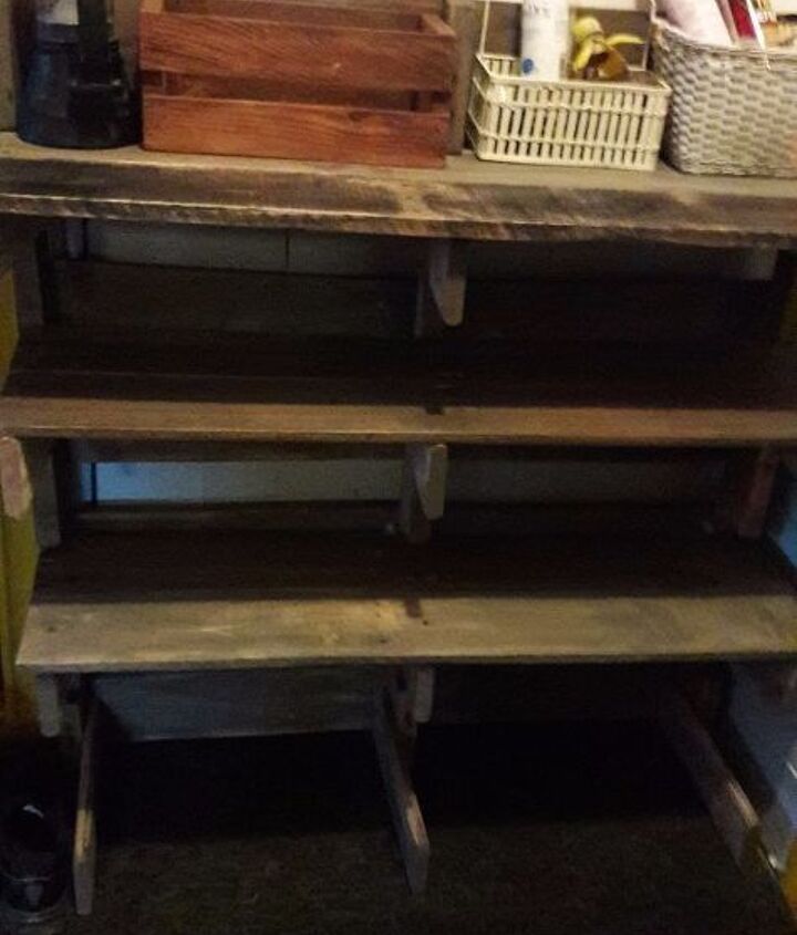 a couple of pallets and a shoe rack is born