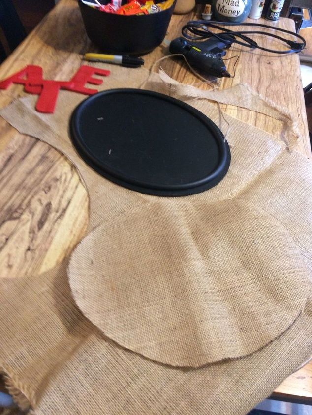 burlap wood and plastic, Cut out the burlap