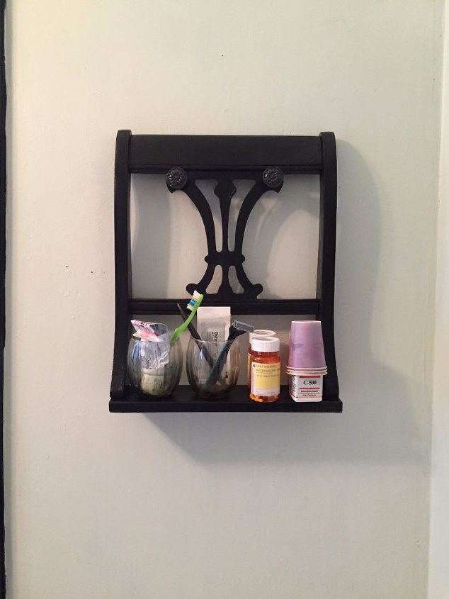 turn a chair back into a unique wall shelf