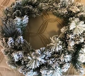 easy flocked christmas ornament wreath, 24 Flocked Wreath